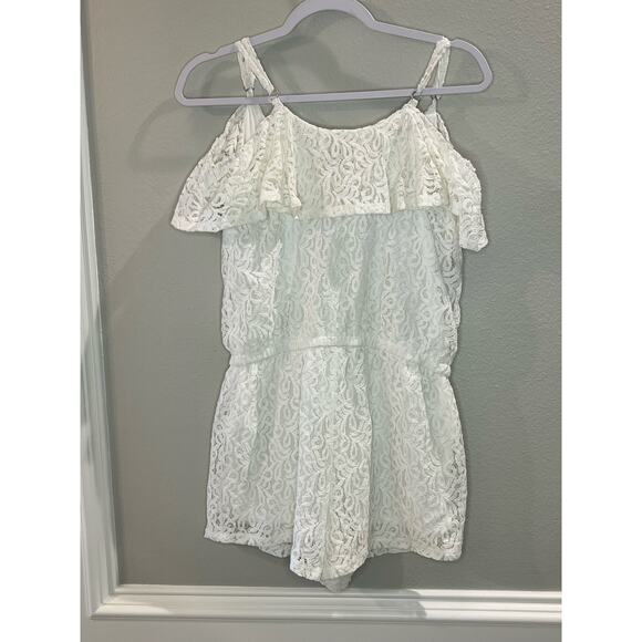 Jessica Simpson NWT White Norah Lace Romper Juniors Size S - Picture 2 of 6